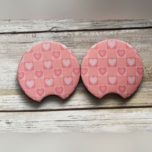 Pink Heart Car Coasters